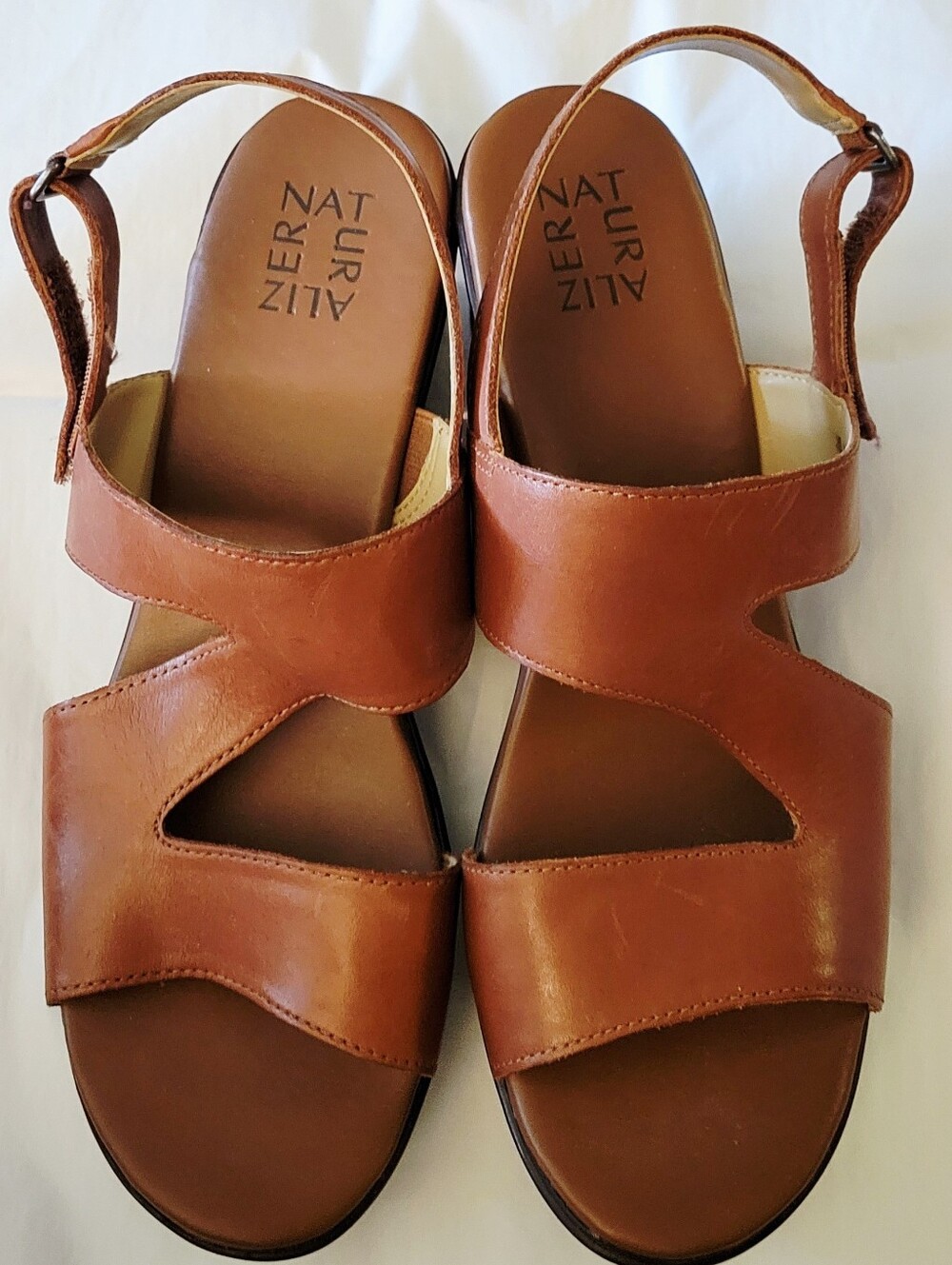 Naturalizer Tan Leather Slingback Sandals